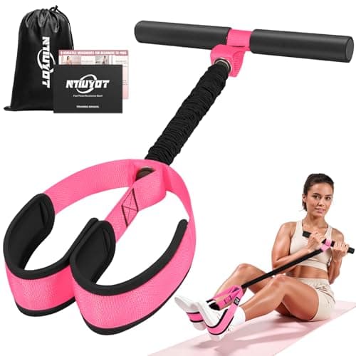 NTIUYOT Upgraded Durable Pedal Resistance Band with Handle, Thickened Latex Tubes and Soft Foam Fabric Foot Pedal, Sit Up Exercise Equipment for Abdomen, Waist, Arm, Core/ABS, Leg, Physical Therapy