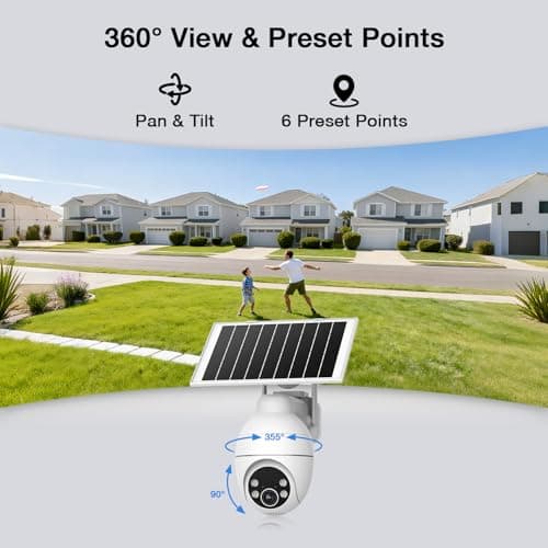 TKENPRO Solar Camera Outdoor Wireless, 2K Color Night Vision, Always-on-Video Security Camera Wireless Outdoor, Smart 24/7 Recording, Auto-Tracking, 2.4GHz Wi-Fi, IP65 5