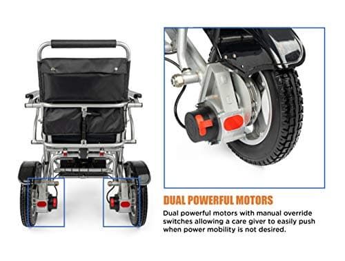 Porto Mobility Ranger Maestro Reclining Lightweight High-End Folding Electric Wheelchair, Weatherproof, Dual Batteries, Dual Posi-Traction Motors, All Terrain Power Wheelchair 9