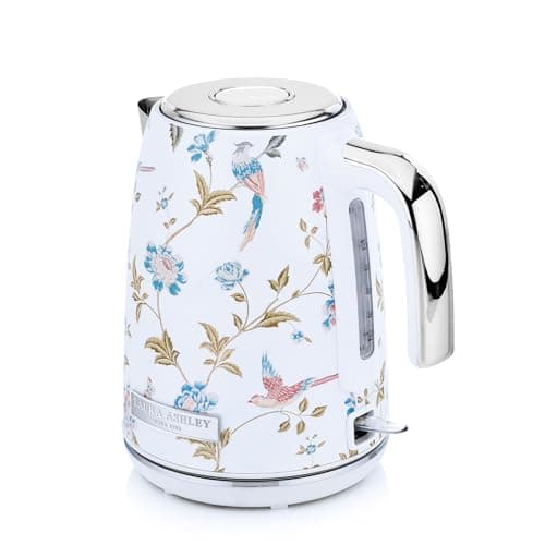 Laura Ashley Stainless Steel Electric Kettle 1.7 Liter - 1500W Rapid Boil Electric Kettles for Boiling Water - Electric Tea Kettles Automatic Shut Off - Overheat & Boil Dry Protection Jug Kettle