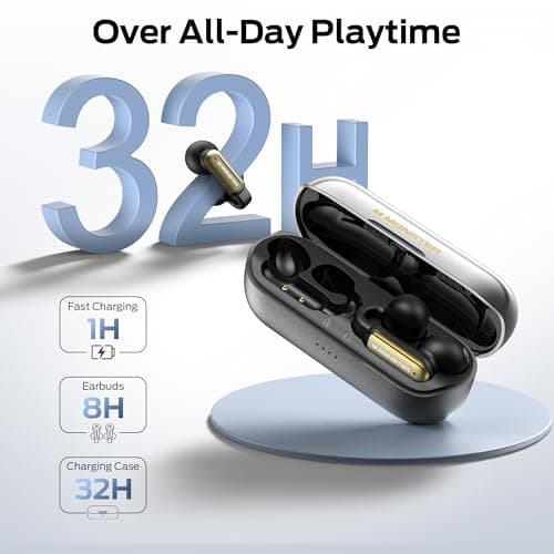 Monster AI Translation Earbuds Open AC601, 3-in-1 Translator Wireless Earphones, Bluetooth 6.0 Open Earbuds with 115 Languages Translation, Real-Time AI & Touch Control Wireless Headphone (Black) 6