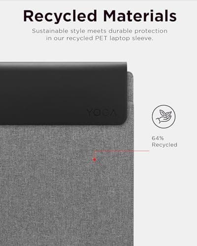 Lenovo Slim Laptop Sleeve 14 Inch Notebook/Tablet - Compatible with MacBook Air/Pro - Eco-Friendly Lightweight Case with Accessory Pocket & Magnetic Closure - Grey 5
