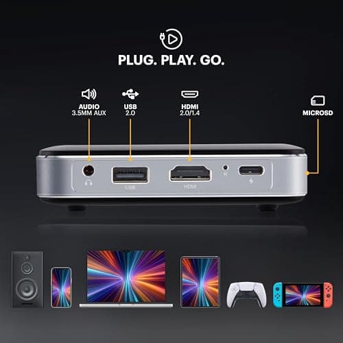 Kodak Luma 150 Wireless Mini Pico Projector Black – DLP, Supports 1080p, Built-in Speaker & Rechargeable Battery, HDMI/USB/microSD, Travel Case Included 3