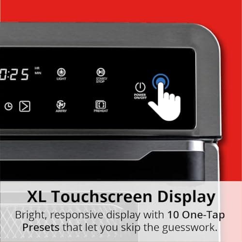 Aria 30 Qt Air Fryer Oven, Stainless Steel Air Fryer with Basket, Grill Racks, Crumb & Drip Tray, Easy Clean Large Countertop Convection Oven, XL Touchscreen Display & Cooking Presets, Black 5