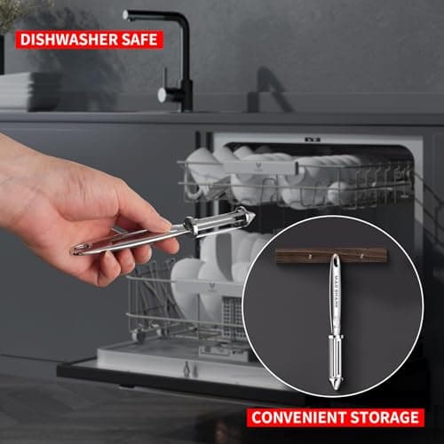 MAD SHARK Vegetable Peeler, Potato Peelers, I-Shaped Ultra Sharp Stainless Steel Blades Peelers, Orange Peeler for Kitchen, Veggie, Fruit, Garlic, Carrot, Apple Peeling 7