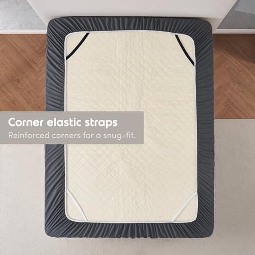 Nestl Dark Grey Extra Deep Pocket King Fitted Sheet Only, Hotel Luxury King Size Fitted Sheets Easily Fits 18 to 24 Inch Mattress, Super Soft, Wrinkle-Free, and Breathable Sheets with Corner Straps 5