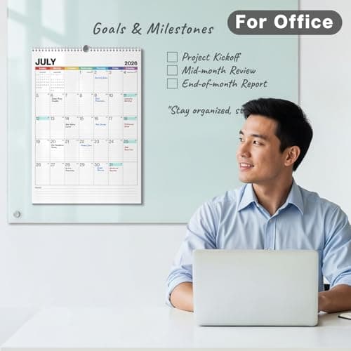 Dunwell Large Wall Calendar 2026, 12x17 (Colorful), Big Grid 12 x 17 Hanging Monthly Calendar with Large Daily Blocks, Premium Paper, Use Jan to Dec 2026 7