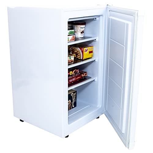 Avanti Upright Freezer Compact Design with 3 Fixed Metal Shelves, Reversible Door Adjustable Temperature Control and Flush-Back Design Perfect for Home, Office, Basements & More, 2.8-Cu.Ft, White 2