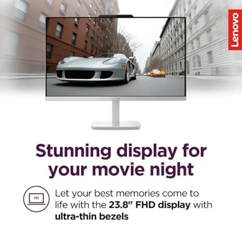 Lenovo IdeaCentre Everyday Tasks 24" Full HD All-in-One Desktop Computer • Office 365 for the Web • Intel 4-Cores • 256GB SSD • 8GB RAM • KB and Mouse • Windows 11 7