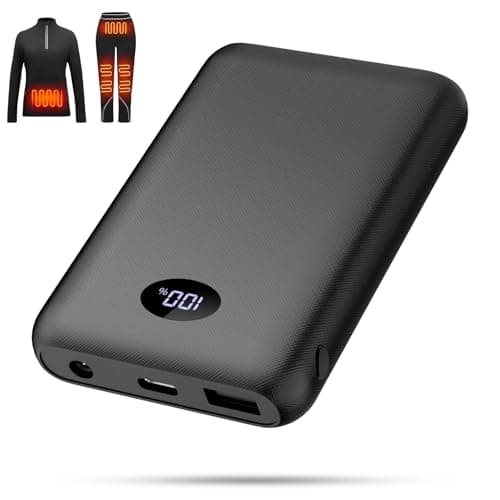 FERNIDA 10000mAh Battery Pack for 7.4V DC Heated Vest, Pants, Shirt, Power Bank 5V/9V/12V Type-C in&Out with Digital Display