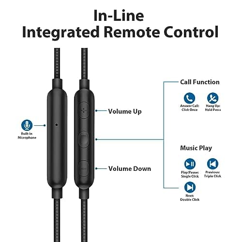 Wired Headphones Earphones for Laptop PC Chromebook Noise Isolating Ear Buds with 3.5mm Plug in Audio Jack Microphone HiFi Stereo Clear Call Volume Control for Kindle Fire/Switch/Android/MP3 School 6