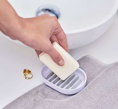 Joseph Joseph Duo Quick-Drain Soap Dish Holder, Soap Cup Tray Stand for Bathroom & Kitchen, White 6