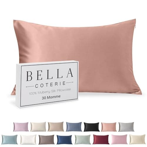 Bella Coterie Luxury Silk Pillowcase for Hair and Skin | 30 Momme | 100% Pure 6A Mulberry Silk | Super Soft | Perfectly Plush [Queen, Dusty Rose]