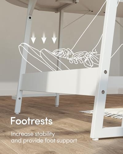 CubiCubi L Shaped Gaming Desk Computer Office Desk, 47 inch Corner Desk with Large Monitor Stand for Home Office Study Writing Workstation, White 7