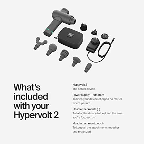 Hyperice Hypervolt 2 Grey - Featuring Quiet Glide Technology - Handheld Percussion Massage Gun | 3 Speeds, 5 Interchangeable Heads | Helps Relieve Sore Muscles and Stiffness 5