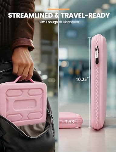 DOMISO 13.3 inch Laptop Sleeve with Handle Shockproof Computer Bag Waterproof EVA Protective Carrying Case for 13-13.3 inch Notebooks/13 MacBook Air/MacBook Pro Retina/Dell XPS 13/HP, Pink 8