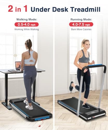 REDLIRO Under Desk Treadmill 2 in 1 Walking Pad, Portable, Folding, Electric, Motorized, Walking and Jogging Machine with Remote Control for Home and Office Workout 5