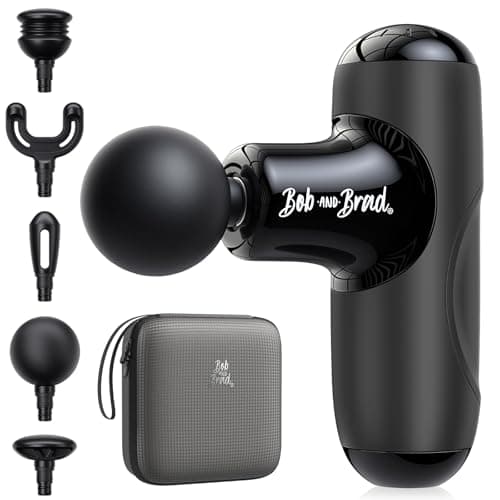 BOB AND BRAD Q2 Mini Massage Gun, Pocket-Sized Deep Tissue Massager Gun, Portable Percussion Muscle Massager Gun, Ultra Small & Quiet Muscle Massage Gun for Muscle Recovery with Carry Case