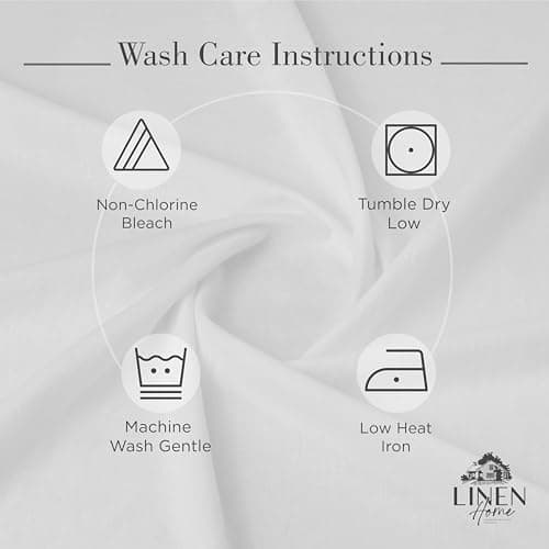 Linen Home Washed Cotton Percale Fitted Sheet Twin Size, White, 1 Deep Pocket Fitted Sheet, Soft and Cool Strong Bed Linen, 39"X76"+14" 7