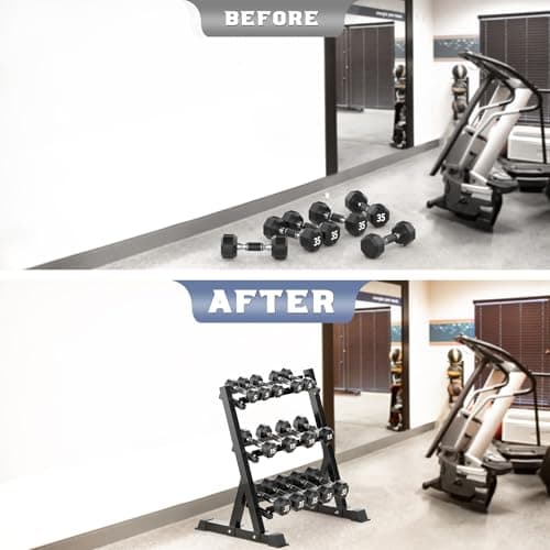 WALMANN Dumbbell Rack Adjustable 3-Tier Weight Stand Heavy Duty Weight Storage Rack for Home Gym 8