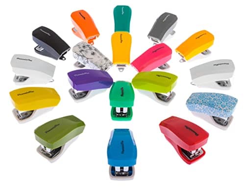 Aria Premium Mini Stapler Set - with Built-in Staple Removers, 2000 Standard Staples Included - for Office, School, and Travel, Set of 2, Black & White 6