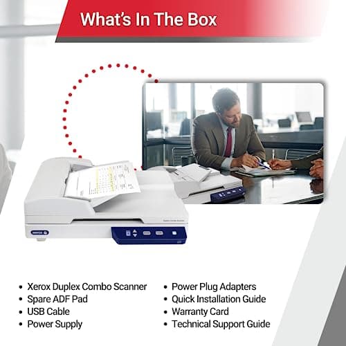 Visioneer Xerox Duplex Combo Flatbed Scanner with Automatic Document Feeder 6