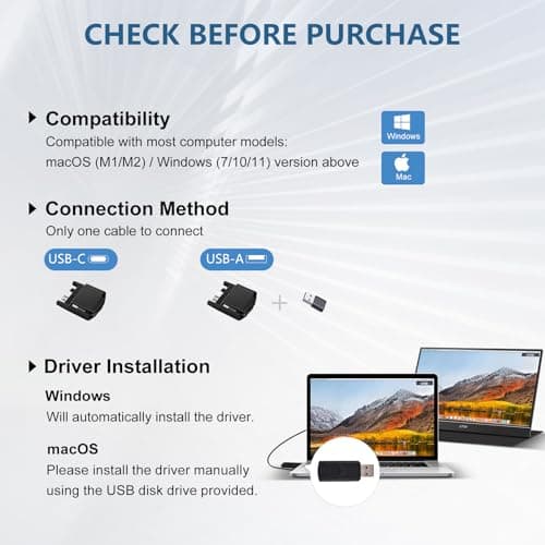 G-STORY Portable Monitor 14 Inch FHD 1080P IPS USB-C,USB-A Laptop Monitor with Adjustable and Hidden Cable Design，Extender Display with Smart Cover for Laptop PC MAC Perfect for Travel 2