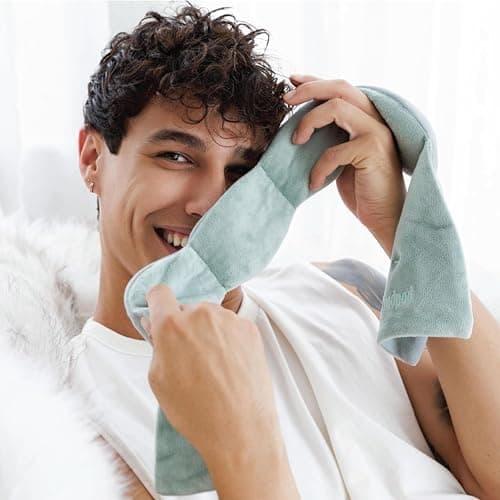 Nodpod Bundle - Weighted Blanket & Sleep Mask – Ultra-Soft Body Blanket with Glass Beads + Light-Blocking Eye Mask – Relaxation, Comfort, Travel & Better Sleep - Sage 8