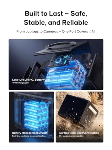 Portable Power Station 1000W (2000W Surge), 1008Wh LiFePO4 Power Station with 3 AC Outlet, 140W USB-C Fast Charging,8 Ports Solar Generator for Camping Indoor Outdoor Emergency RV Trip (CYBPULTE C011) 8