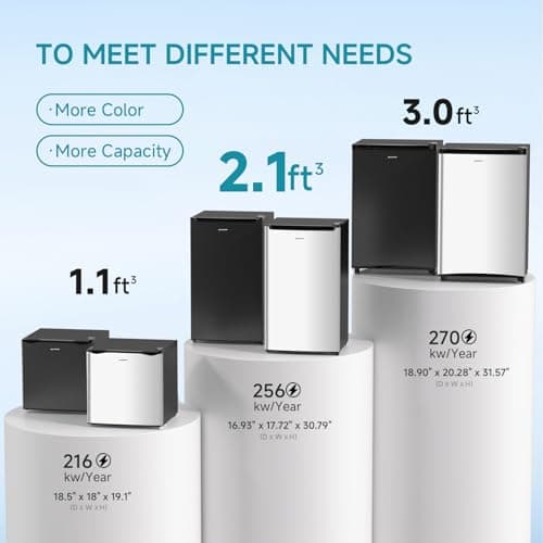 BANGSON 2.1 Cu.ft Upright Freezer, Compact Mini Freezer with Ultra Low Power 40W &Reversible Black Door, Adjustable Thermostat, Removable Shelves, Small Freezer for Dorm/Office/Apartment, Black 8