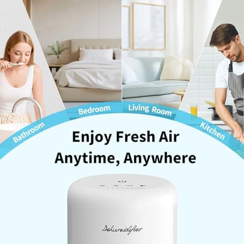 NeedDuck Dehumidifier for Home Small Quiet Dehumidifiers for 44OZ Water Tank Auto Defrost and Shutoff 10 Colors Light 4 Timer Options 3 Modes Portable Dehumidifiers for Bedroom Bathroom Closet RV 7