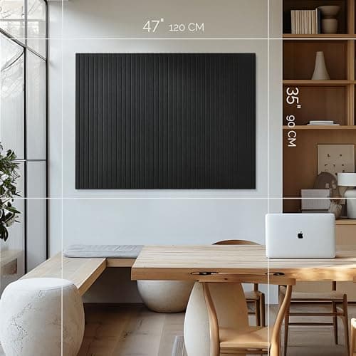 VIVELDA Large Bulletin Board 48"x36" - Office Wall Organizer to Replace your Old Cork Boards for Walls for Office Decor - 12-pack Felt Wall Panels for Use in Home Office Decor, Classroom Decor (Black) 5