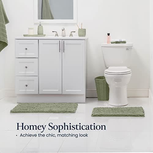 BELADOR Bathroom Rugs Sets 2 Piece- Plush Bath Mat Set Quick-Dry Soft Chenille Mat with Rubber Backing, Absorbent Rug Set, Washable Bath Rugs - Bath Mats 24x17 + 30x20 8