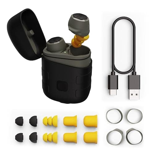 Elgin Rebel True Wireless Earbuds, 31 dB Noise Reduction Bluetooth Headphone, Noise Isolating Mic, 12+ Hour Battery Life, IP65 Water Resistant, OSHA Compliant Hearing Protection for Work