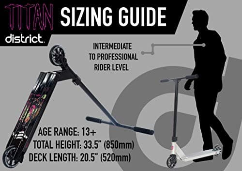 District Pro Scooters Titan Complete Stunt Street Scooter - Intermediate and Beginner Freestyle Scooter for Kids, Teens, and Adults of Any Age 6
