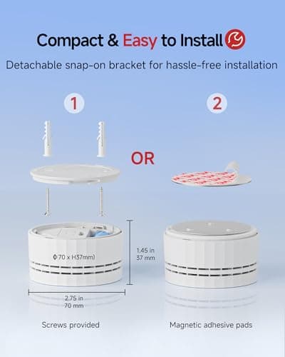 Heiman Smoke Detector, Photoelectric Fire Alarm, 10-Year Battery Powered Smoke Alarms for Home, UL 217 10th Ed. Certified, Portable Small Compact, Test Silence Button & Low Battery Warning, RV, Travel 7