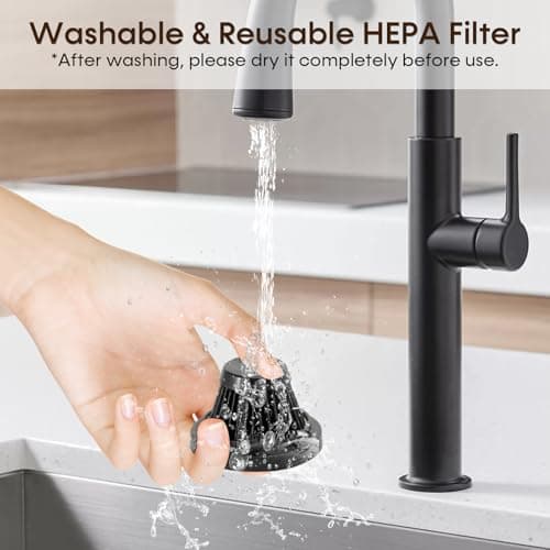 Wkzay Small Handheld Vacuum Cordless with Brushless Motor – 16,000Pa Strong Suction, Fast Charging, Low Noise, Lightweight and Portable for Home, Apartment, Dorms, Small Spaces 8