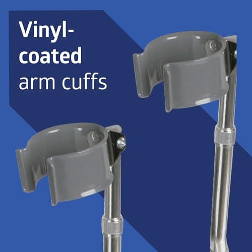 Medline Aluminum Forearm Crutches, Adult, Pack of 2 5