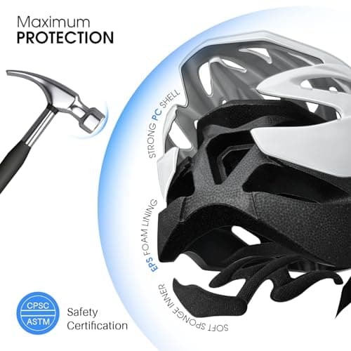 GlaRid Bike Helmet for Adult Men and Women, Suggested Fit 21.6 to 24inch, Removable Liners, Lightweight Road Mountain Cycling Safety Sports Helmets with Detachable Visor 7