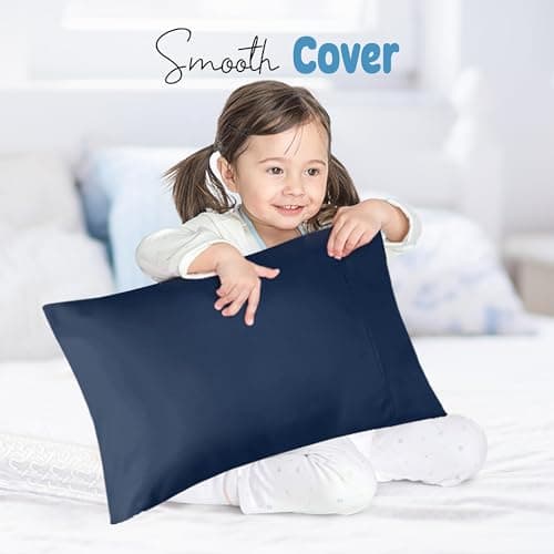 Utopia Bedding Toddler Pillowcases 13"x 18" - 4 Pack - Envelope Closure - Soft Brushed Microfiber Fabric - Shrinkage and Fade Resistant Pillow Covers Queen Size 13 X 18 Inches (Toddler, Navy) 7