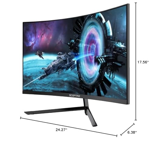 Sceptre Curved 27" FHD 1080p Gaming Monitor up to 165Hz DisplayPort 144Hz HDMI Edge-Less AMD FreeSync Premium, Build-in Speakers Machine Black 2021 (C275B-1858RN) 6