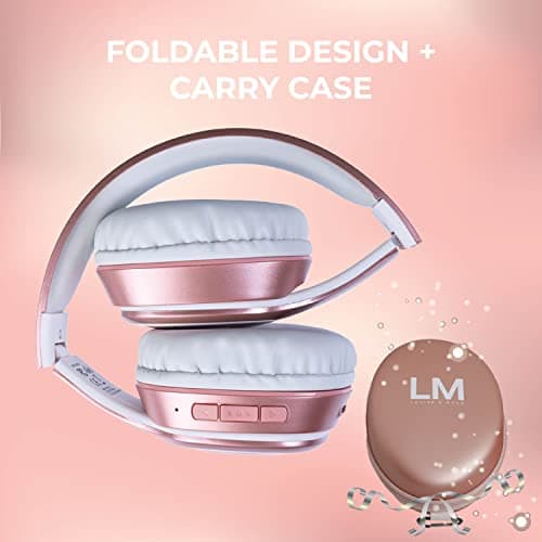 Louise&Mann Wireless Headphones Over Ear, Bluetooth Headphones 5.3, Foldable Lightweight with Soft Memory Foam Earmuffs, Built-in Mic with Wired Mode and Carry Case for Travel,Office,PC 8