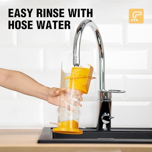 Veehoo 2 Packs Tube Bird Feeders for Outdoors Hanging-Wild Bird Feeder Tube with 4 Feeding Ports for Outside Hanging, Hard Plastic Weatherproof Hanger Bird Feeder-Hanging Bird Finch Feeder Yellow 6