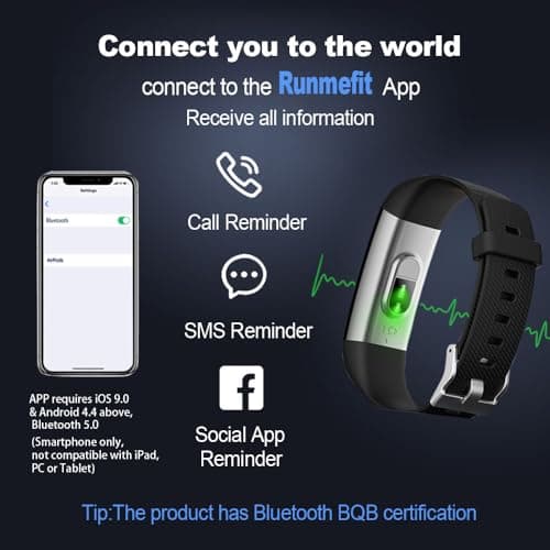 Jawploy Fitness Tracker with Heart Rate Monitor/Step Counter/Calories, Smart Watch Activity Tracker Sleep Monitor, IP68, Health Tracker Pedometer for Man Women 5