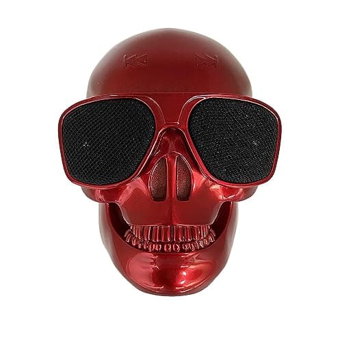 VIGROS Skull Speaker Portable Bluetooth Mini Speakers Bass Stereo Compatible for Desktop PC/Laptop/Mobile Phone/MP3/MP4 Player for Halloween Decorations Unique Gift Party