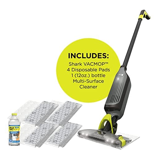 Shark VACMOP Cordless Hard Floor Cleaner, Vacuum and Spray Mop, Powerful Suction, Lightweight, LED Headlights, Includes 4 Disposable Pads, 12oz Multi-Surface Cleaning Solution, Gray, VM252 11