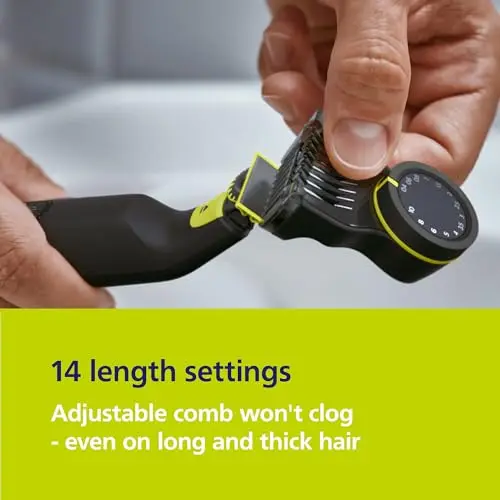 Philips Norelco OneBlade Pro 360 Face + Body Electric Shaver, Beard Trimmer and Groomer, with 360 Blade Technology, 14-Length Precision Comb, Body Kit, Soft Pouch, Model QP6542/70 5