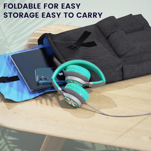 USB C Headphones Wired with Microphone Tangle-Free Plaiting Line,Over Ear Headphones,Lightweight Foldable for School/Travel/Zoom/iPhone 17/16/15, Samsung Galaxy S25/S24, Google Pixel 9, Ideal Gift 5