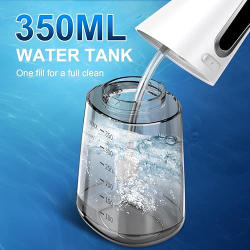 Water Flosser for Teeth Cleaning Pick: Portable Cordless Oral Irrigator350ML, 4 Modes 4 nozzles,IPX7 Waterproof Rechargeable Design – Perfect for Travel and Daily Deep Cleaning Gum Care at Home 7