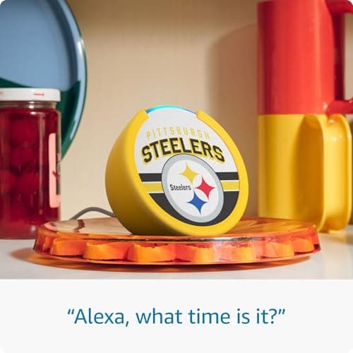 Amazon Echo Pop (newest model) | Officially Licensed NFL Limited-Edition | Pittsburgh Steelers ('25-26 Season Design) 5